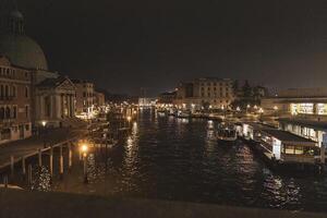 Venice landscape at dusk and night time photo