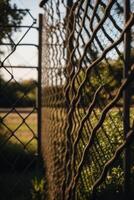 AI generated a close up of a chain link fence photo