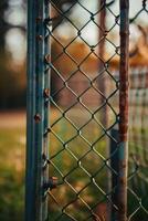 AI generated a close up of a chain link fence photo