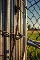 AI generated a close up of a chain link fence photo