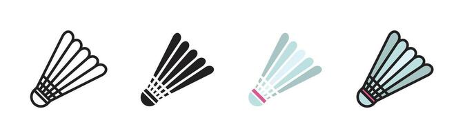 Shuttlecock icon set vector