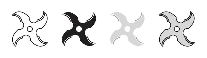 Shuriken icon set vector