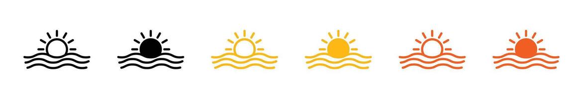 Sunrise icon set vector