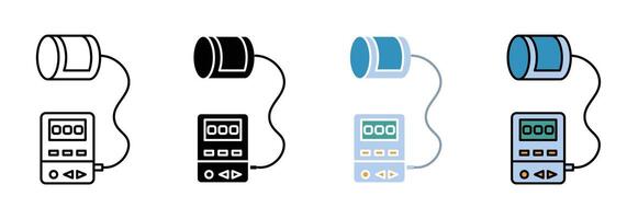 Sphygmomanometer icon set vector