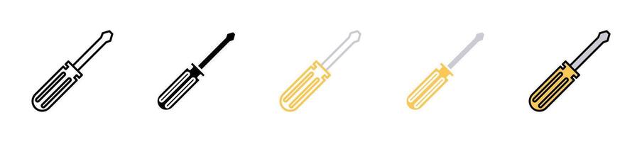 Screwdriver icon set vector