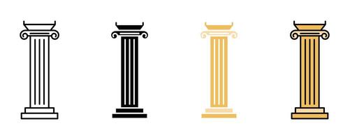 Pillar icon set vector