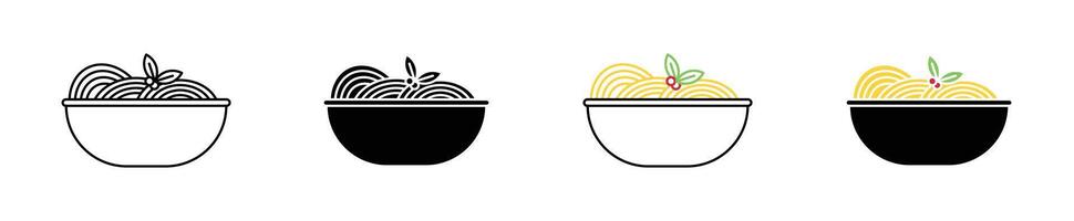 pasta icono conjunto vector