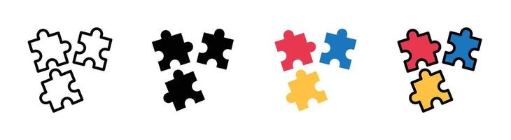 Puzzle icon set vector