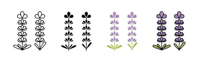 Lavender icon set vector