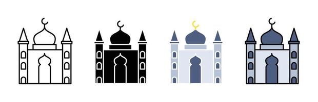 Mosque icon set vector