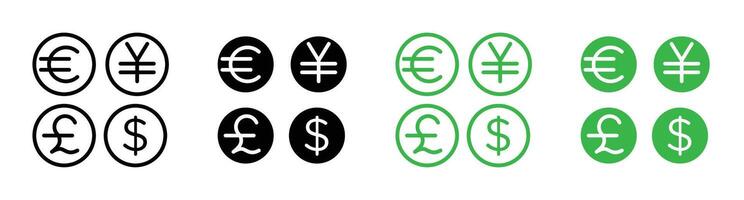 Money icon set vector