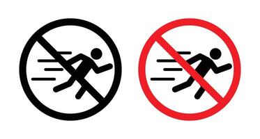 No running sign set vector