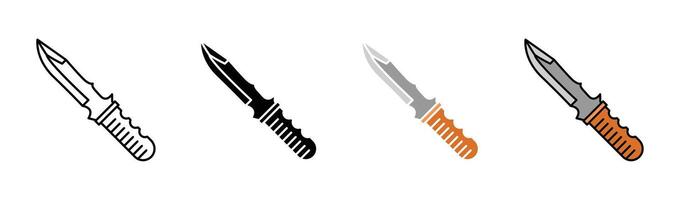 knife icon set vector