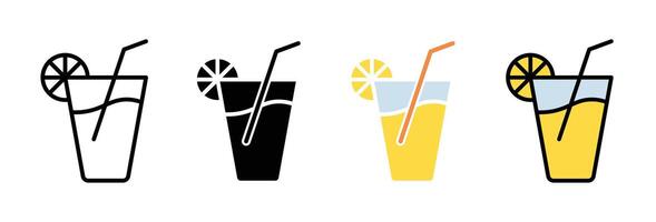 Lemonade icon set vector