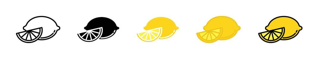 Lemon icon set vector