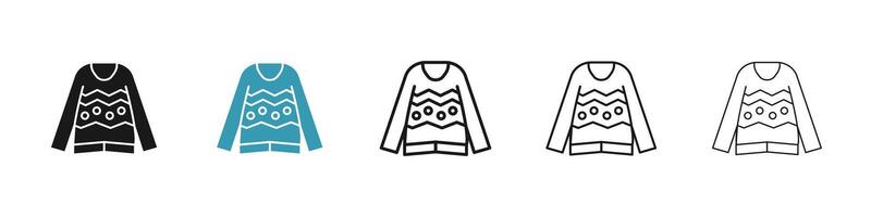 Sweater icon set vector