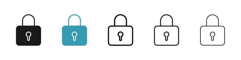 Padlock icon set vector