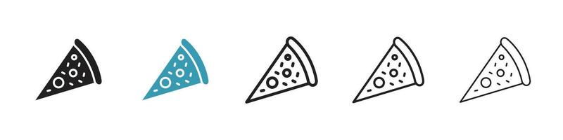 Pizza icono conjunto vector