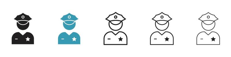 policía icono conjunto vector