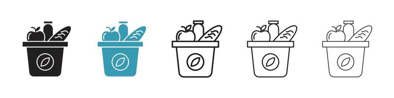 Groceries icon set vector