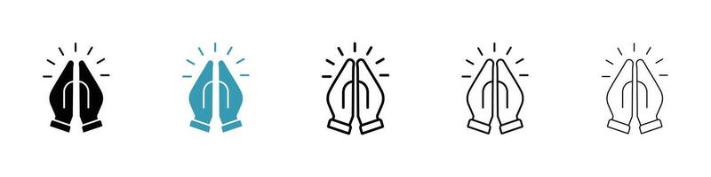 Pray icon set vector