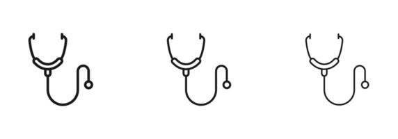 Stethoscope icon set vector