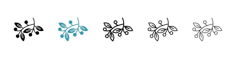 Mistletoe icon set vector