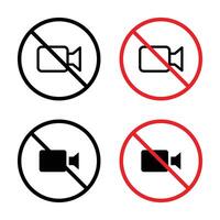 No recording sign set vector