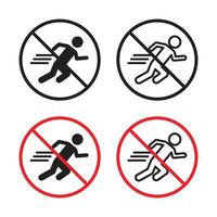 No running sign set vector