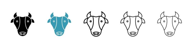 Cow icon set vector