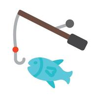 icono plano de pesca vector