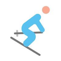 Skiing Flat icon vector