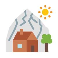 Mountain House flat icon vector