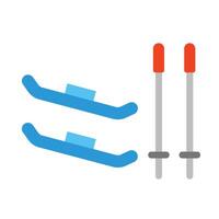 Skis Flat icon vector