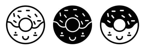 Doughnut icon set vector