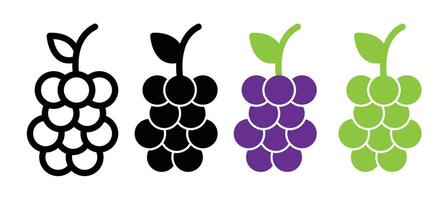 Grape icon set vector