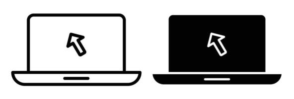 Laptop icon set vector