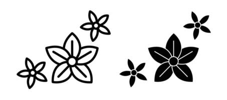 Jasmine icon set vector