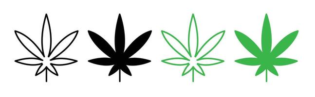 Marijuana icon set vector