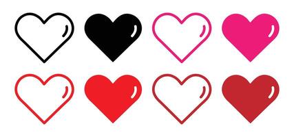 Heart icon set vector