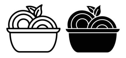 Pasta icon set vector