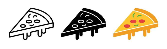 Pizza icono conjunto vector