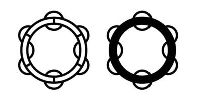 Tambourine icon set vector