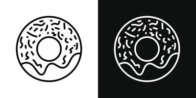 Doughnut icon set vector