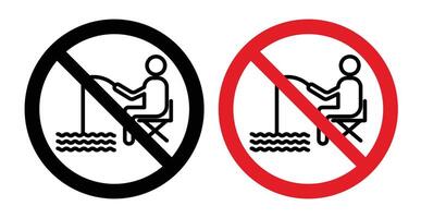 No fishing sign set vector