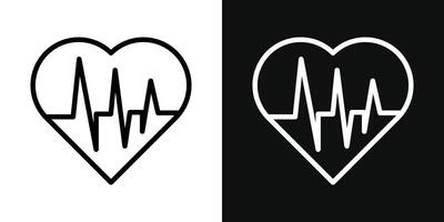 Heartbeat icon set vector