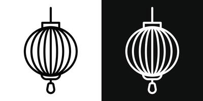 Lantern icon set vector