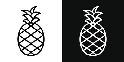 Pineapple icon set vector