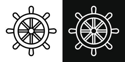 Embarcacion rueda icono conjunto vector