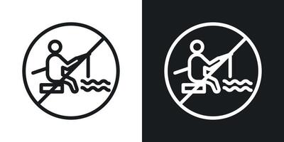 No fishing sign set vector